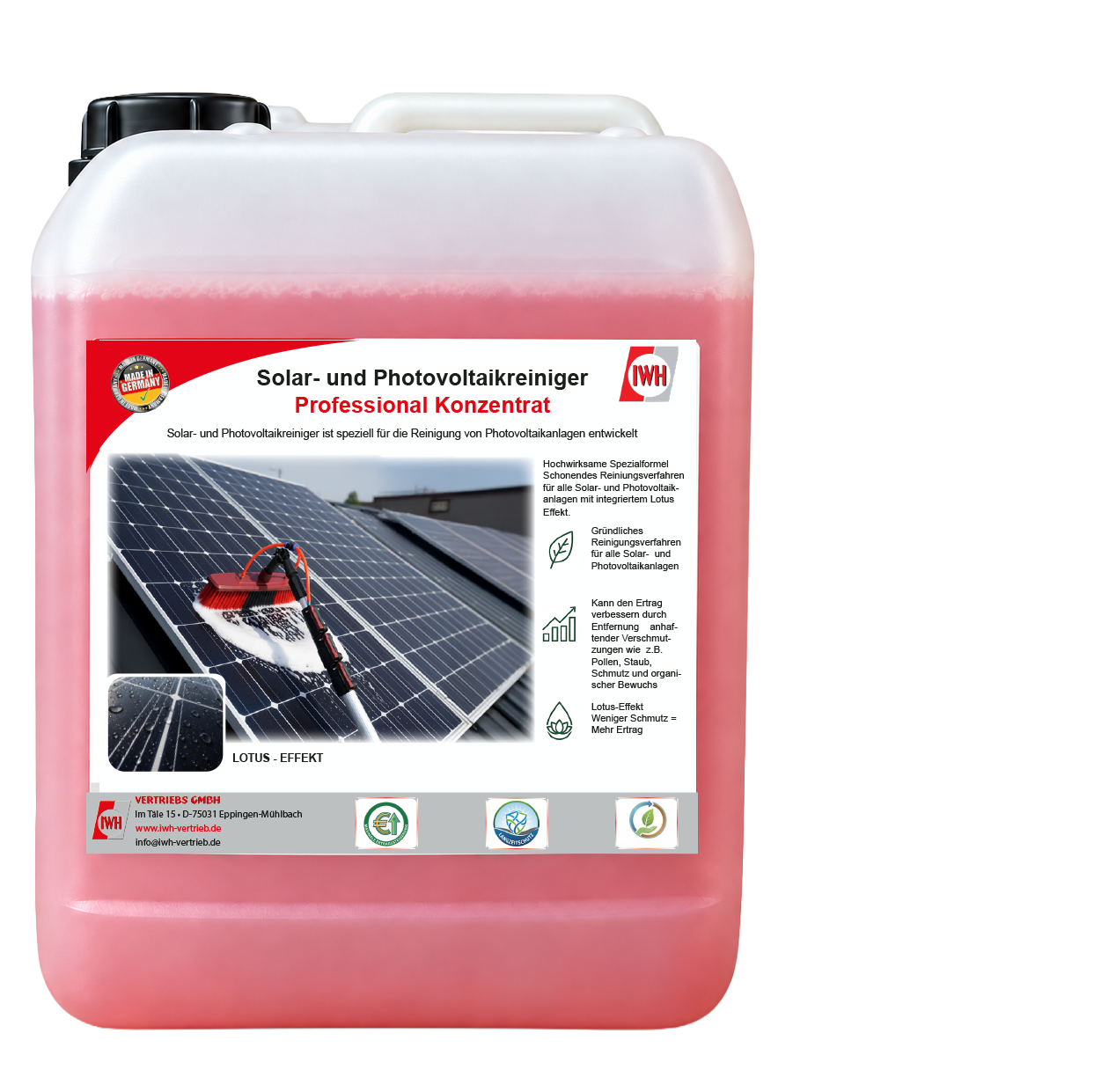 Solar- und Photovoltaikreiniger "Konzentrat" 5 Liter