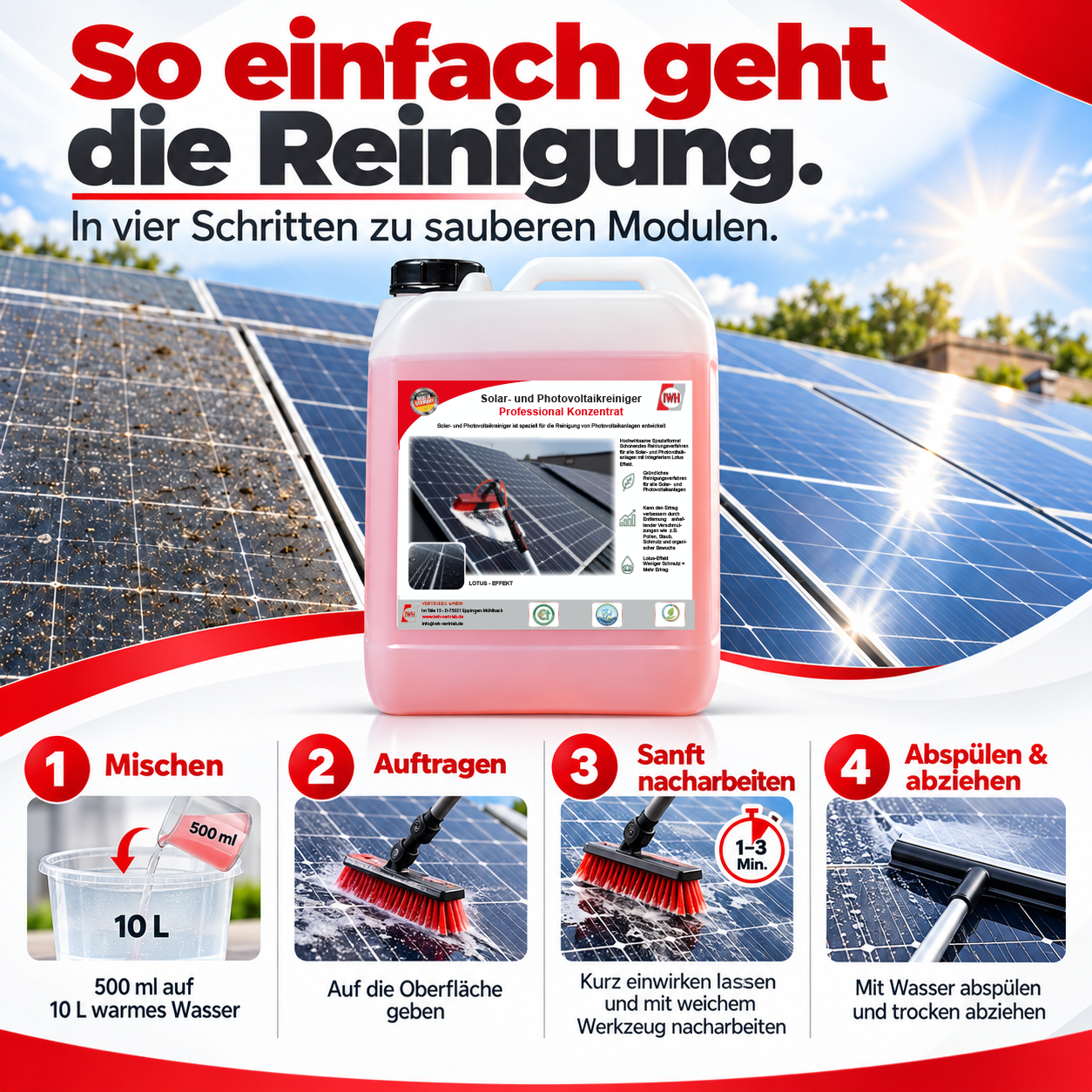 Solar- und Photovoltaikreiniger "Konzentrat" 5 Liter