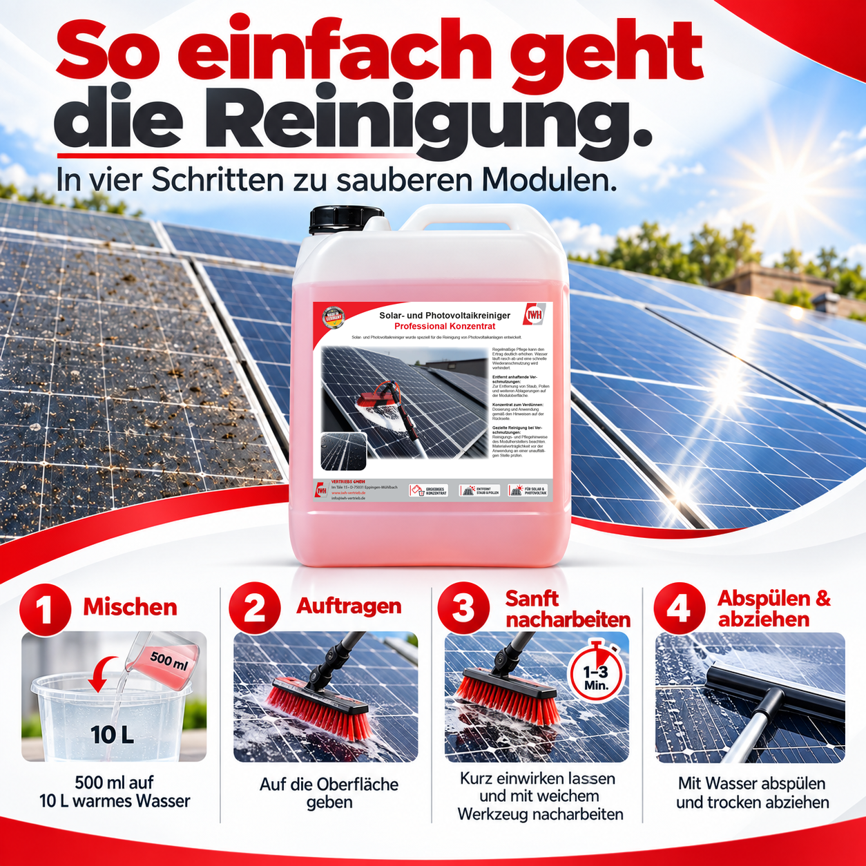 Solar- und Photovoltaikreiniger "Konzentrat" 5 Liter