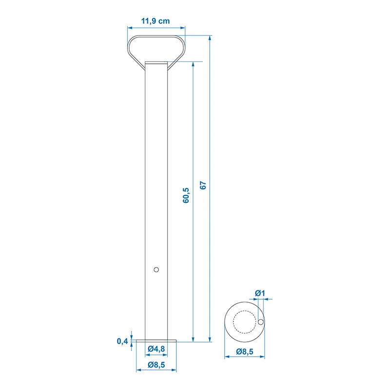 Abstellstütze Länge 650 mm