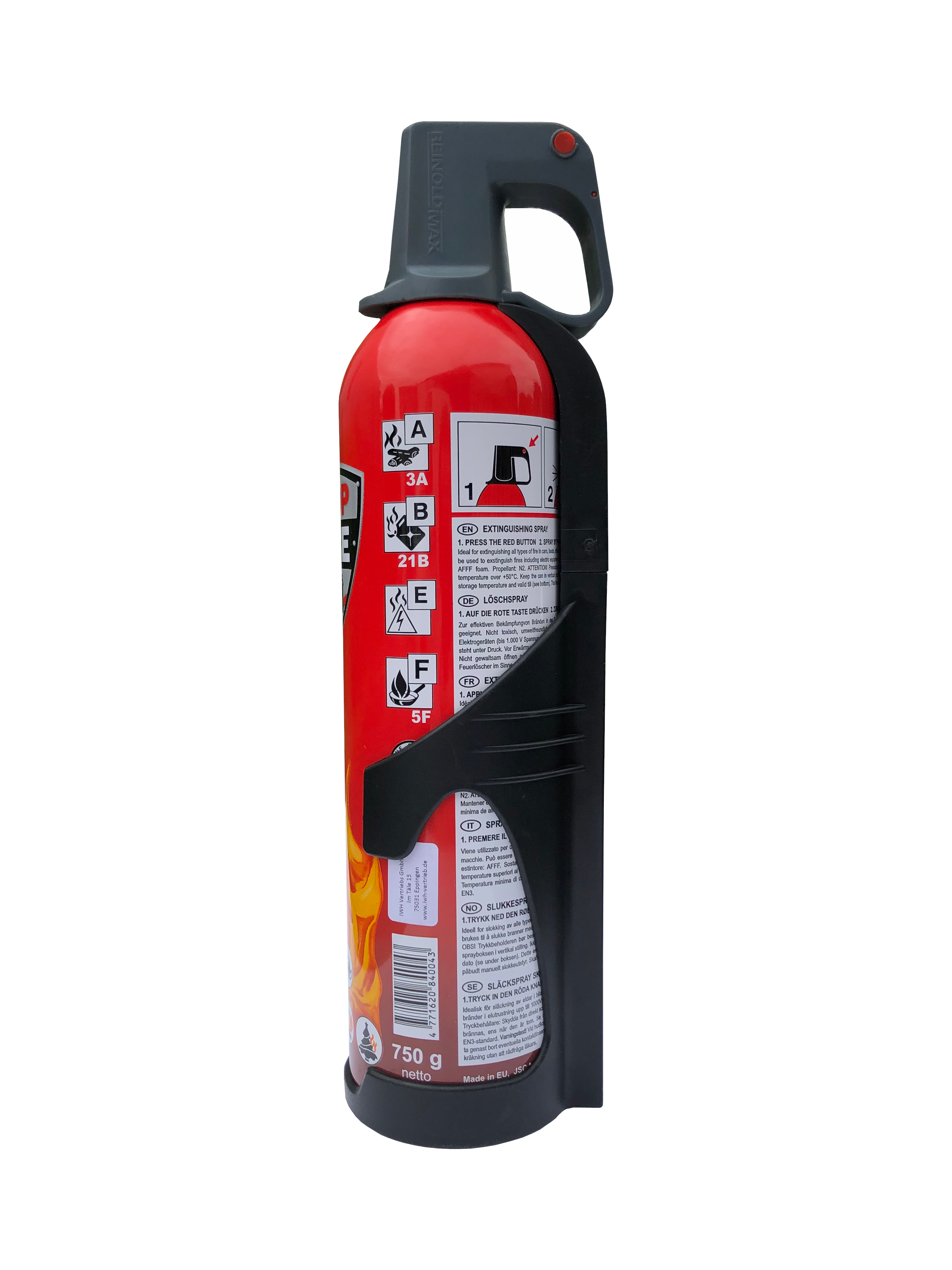 Halter für Feuerlöschspray 750ml schwarz