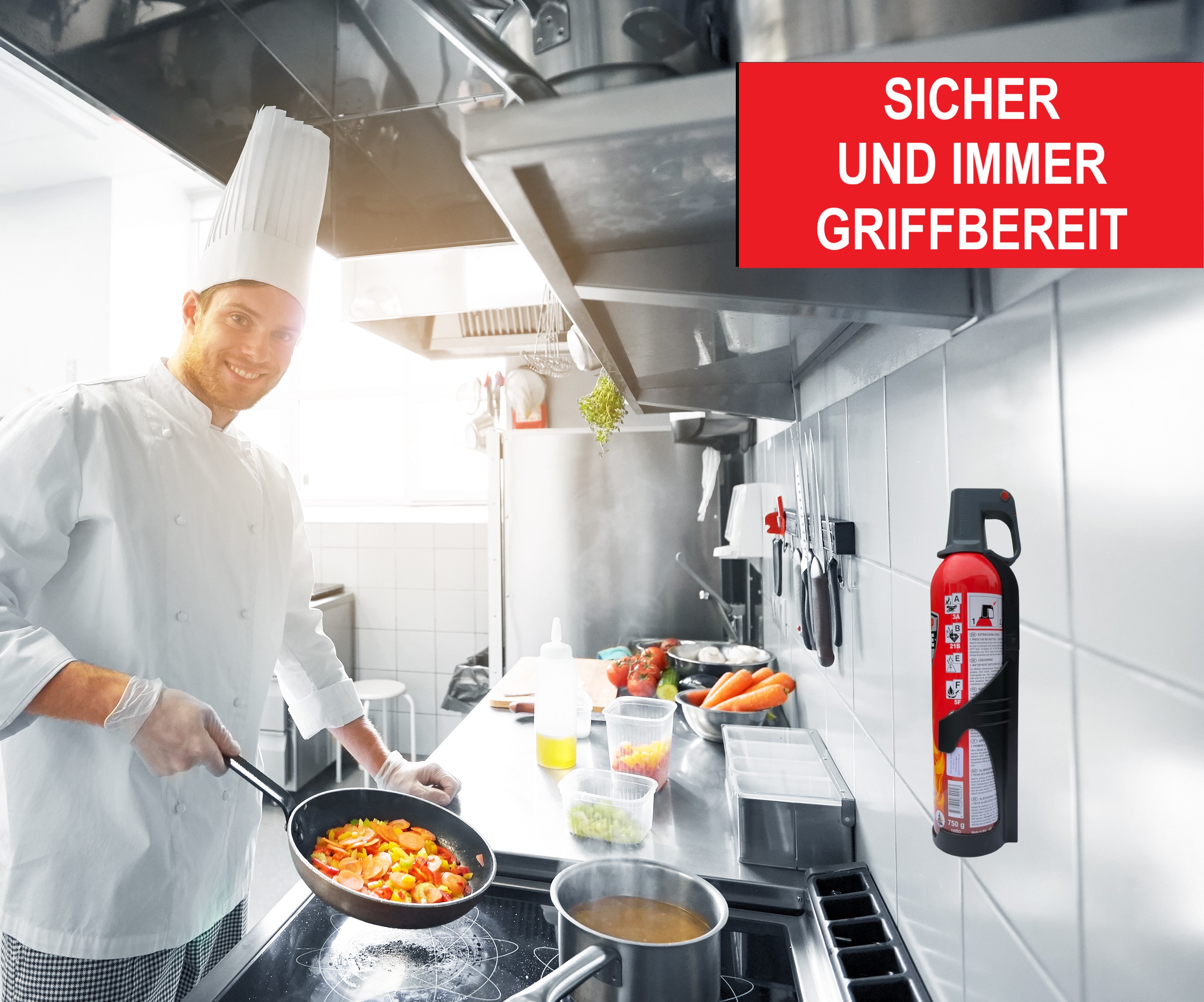 Halter für Feuerlöschspray 750ml schwarz