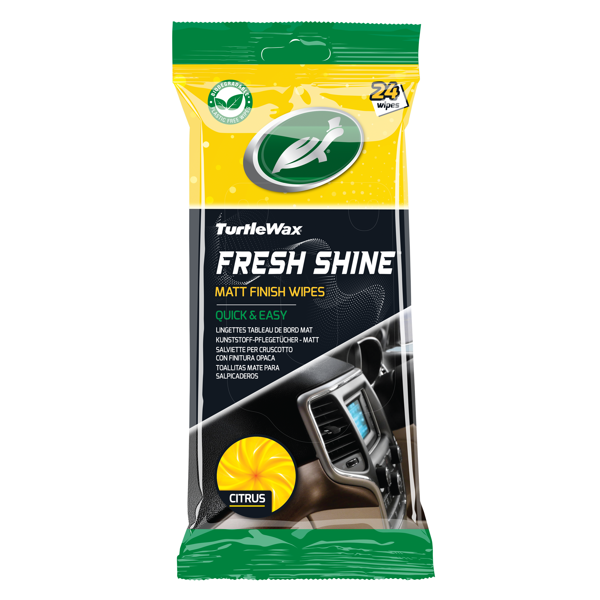 Turtle Wax Fresh Shine Kunststoffpflege - Tücher matt  - 24 Stück