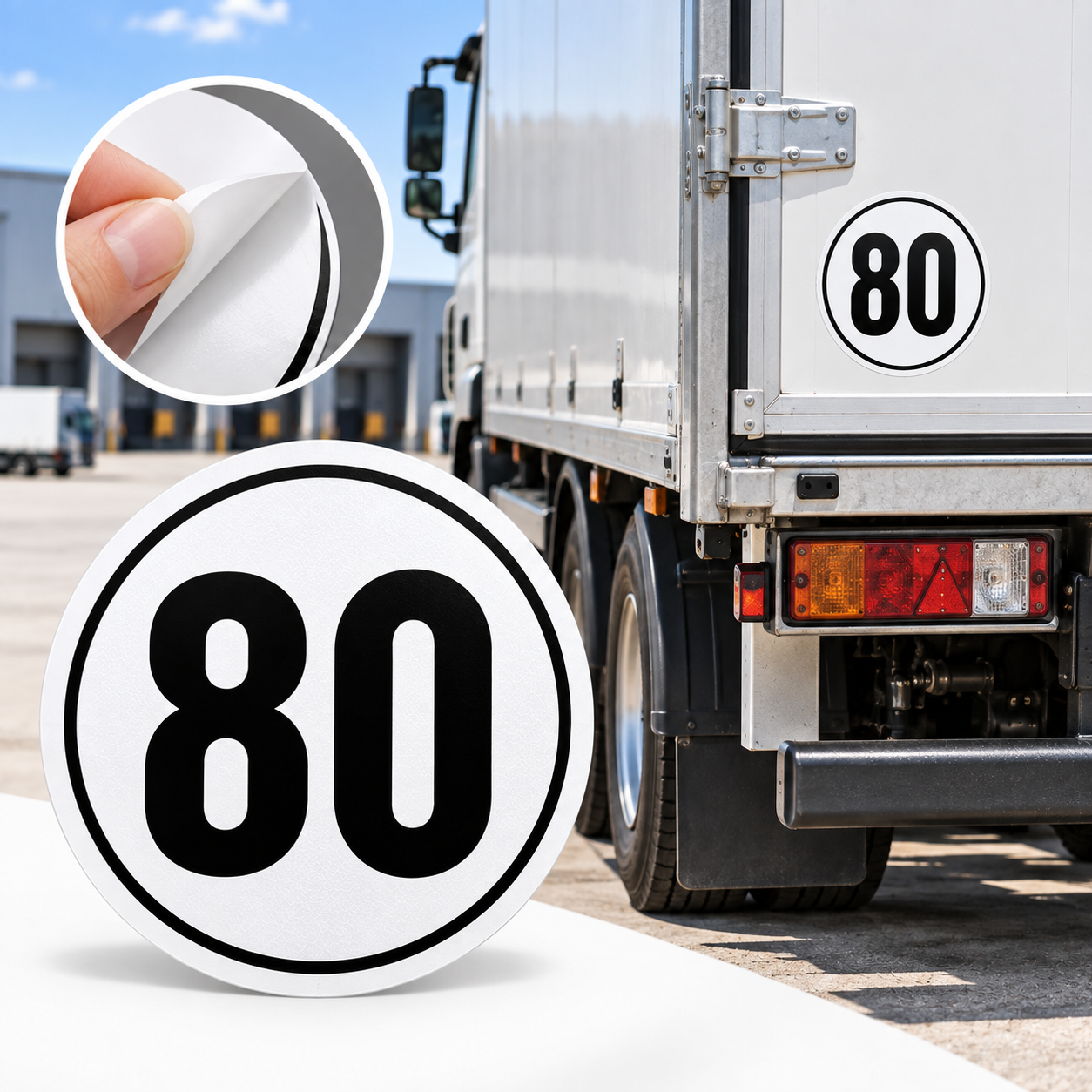 Geschwindigkeitsschild selbstklebend 80 km/h