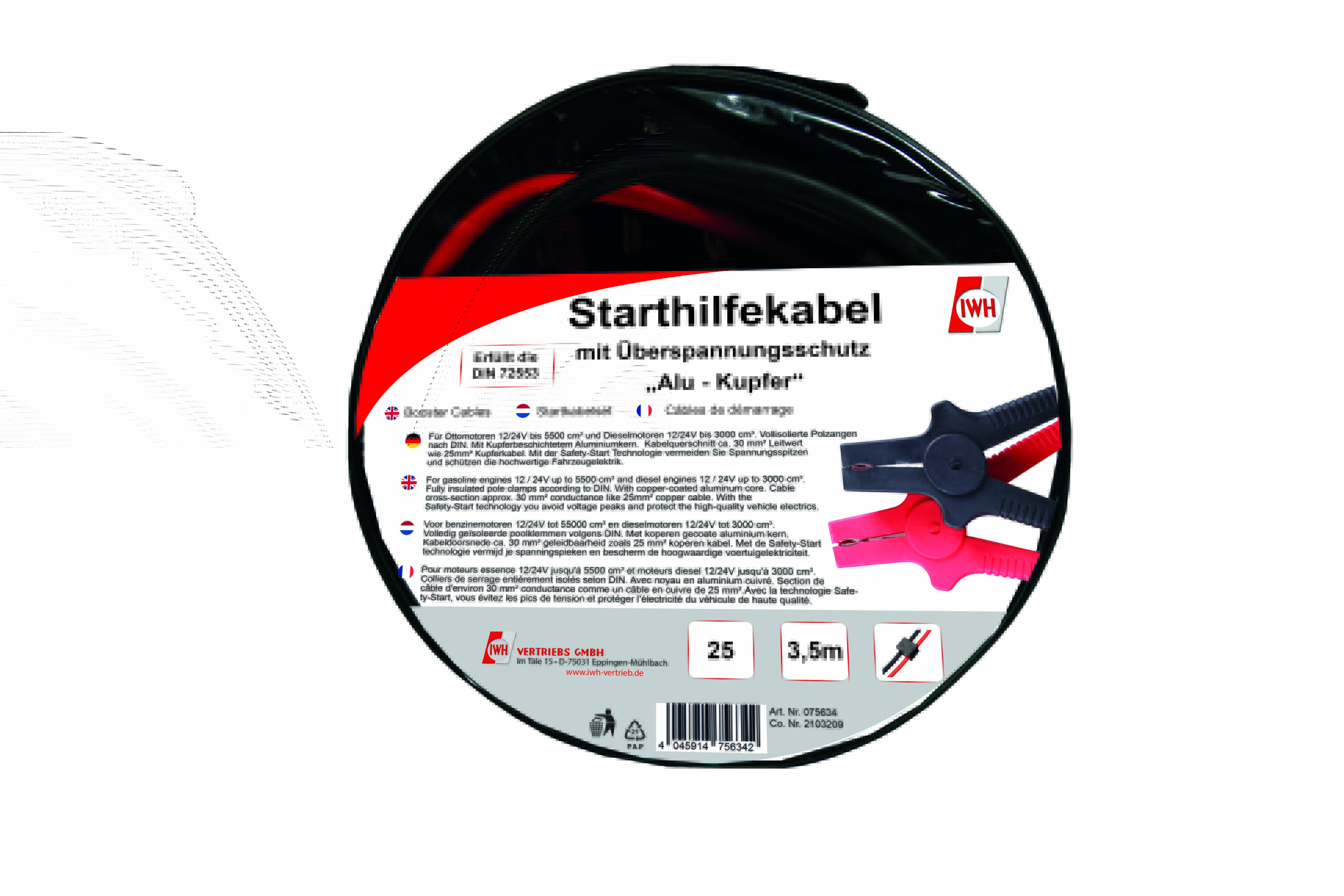 Starthilfekabel ALU-Safety / 25mm²  3,5m