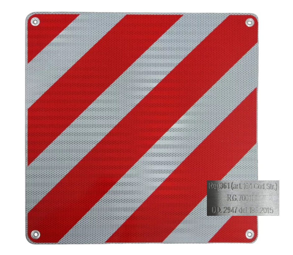 Warntafel ALU 50 x 50 cm Italien - mit offizieller Typengenehmigung