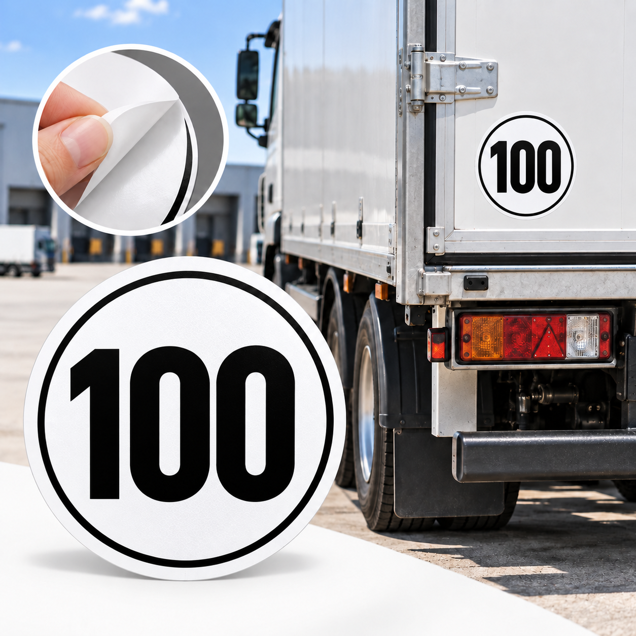 Geschwindigkeitsschild selbstklebend 100 km/h