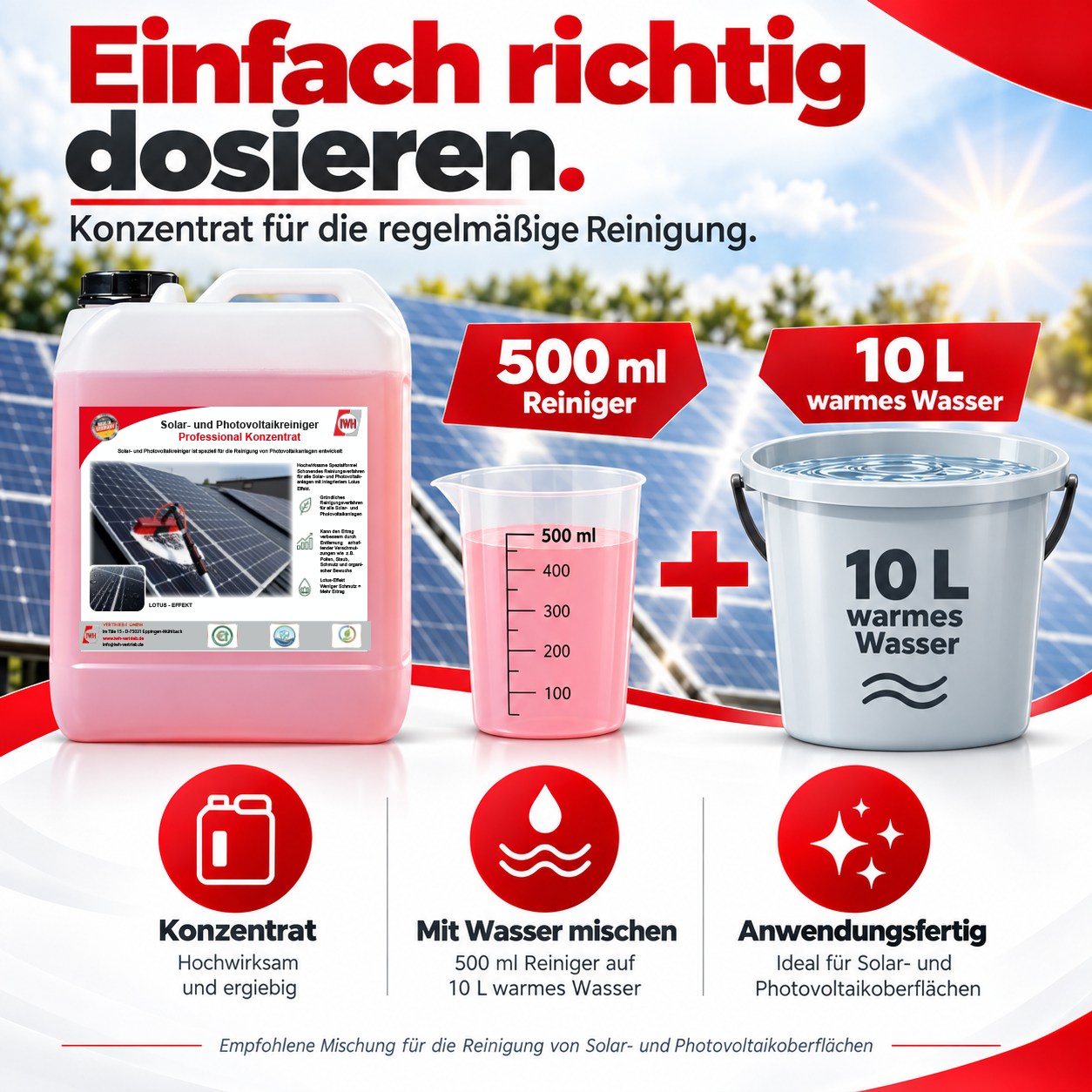 Solar- und Photovoltaikreiniger "Konzentrat" 5 Liter