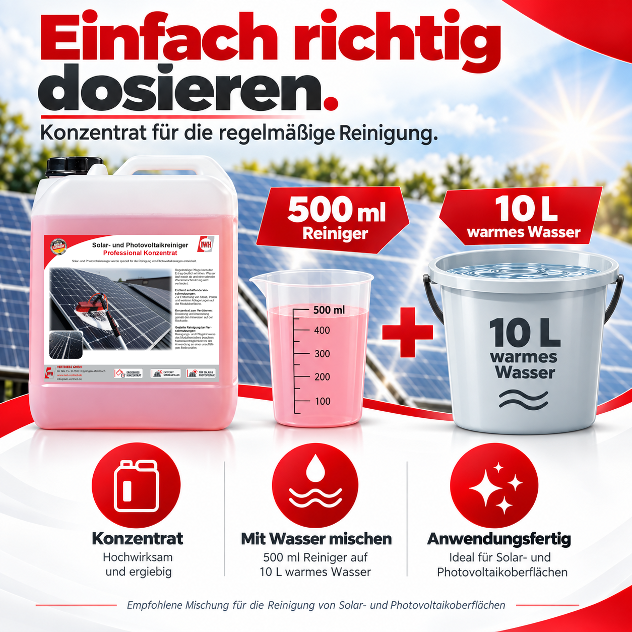 Solar- und Photovoltaikreiniger "Konzentrat" 5 Liter