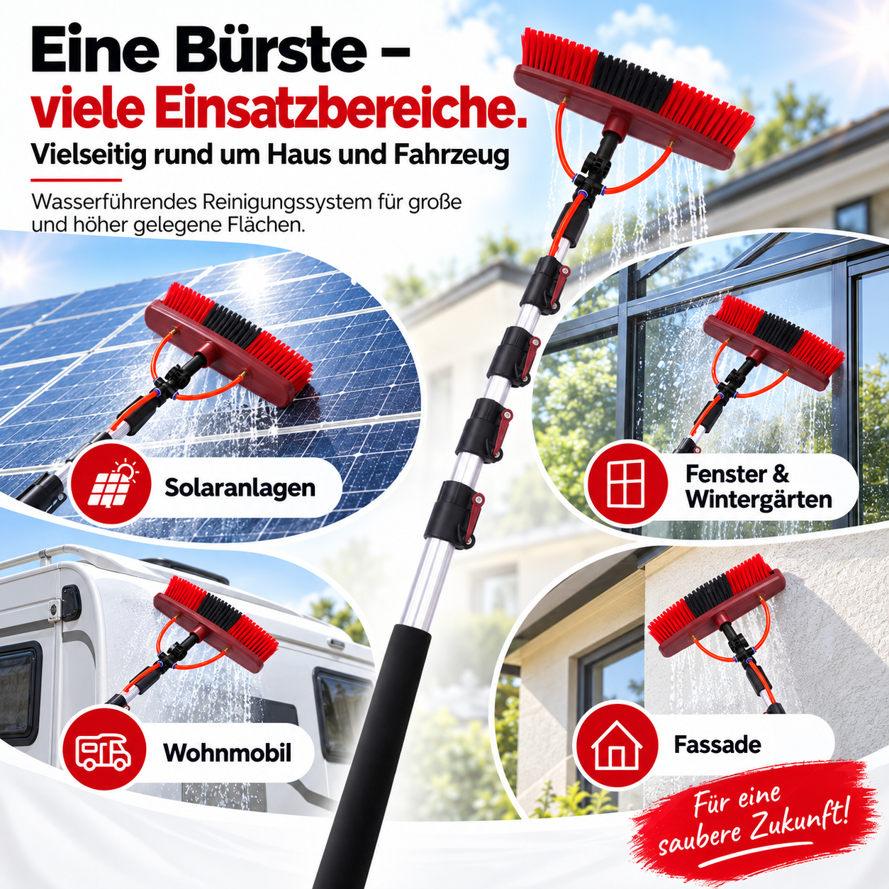 Solarpanelbürste 3,5 Meter