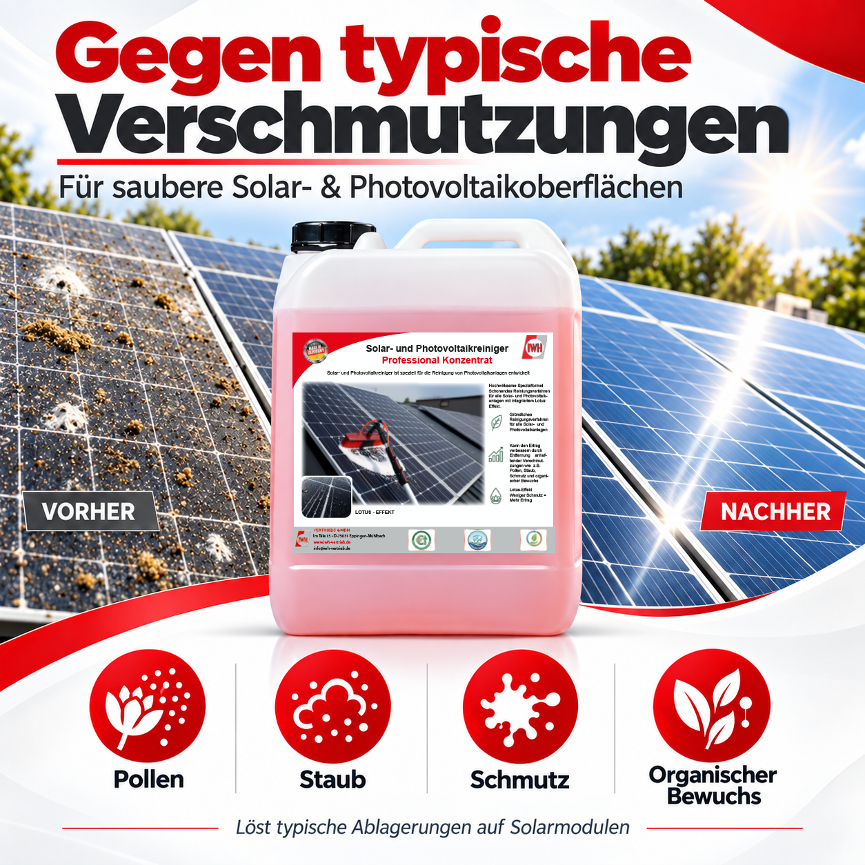 Solar- und Photovoltaikreiniger "Konzentrat" 5 Liter